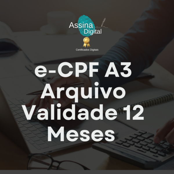 e-CPF A3 Arquivo Validade 12 Meses